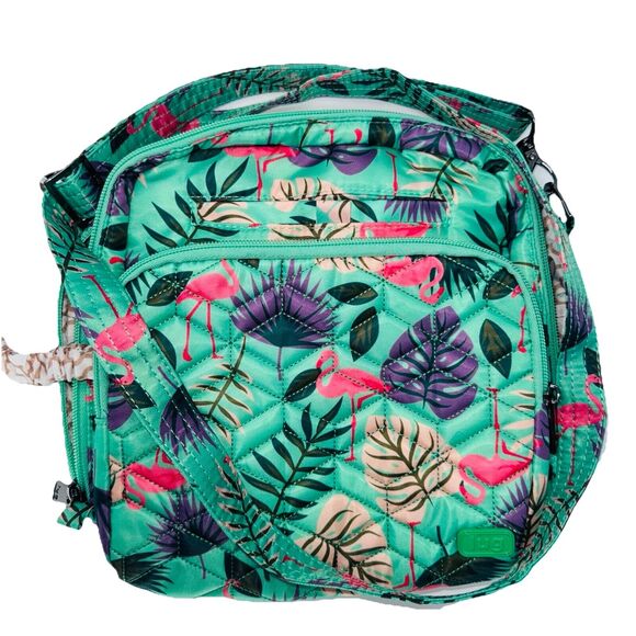 NEW Lug Ranger 2 Flamingo Mint Crossbody Handbag Bag NWT Cosmetic Travel Retired - Picture 1 of 9